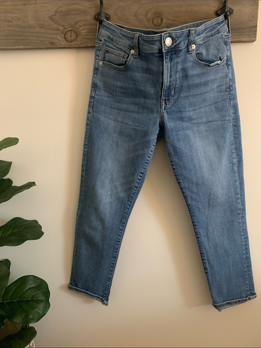 American Eagle Outfitters Light Blue Cropped Slim Jeans